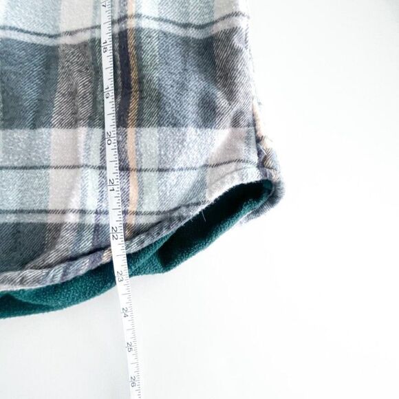 Woolrich Women's Shacket Fleece Lined Blue Flannel Plaid Snap Up Small - Picture 5 of 8